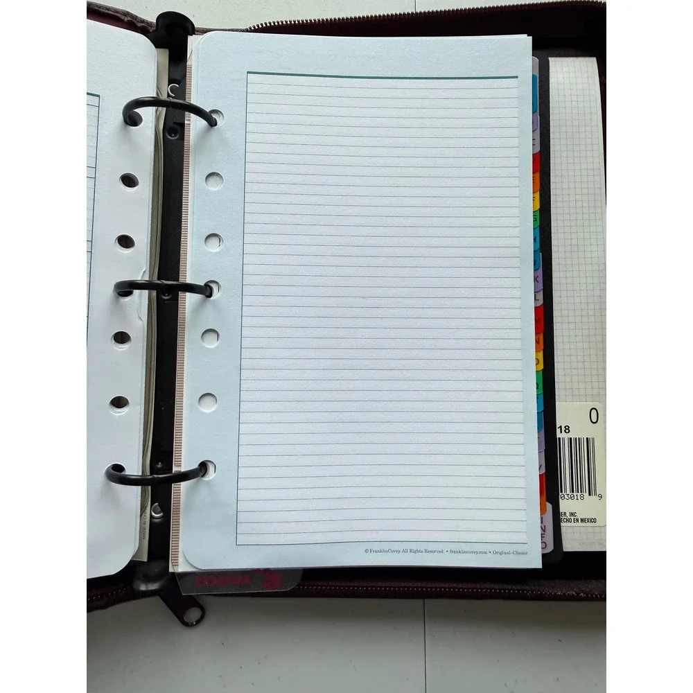 Vintage Dayrunner Planner 3 Ring 8 x 10 Classic Edition Madrid Burgundy Filled